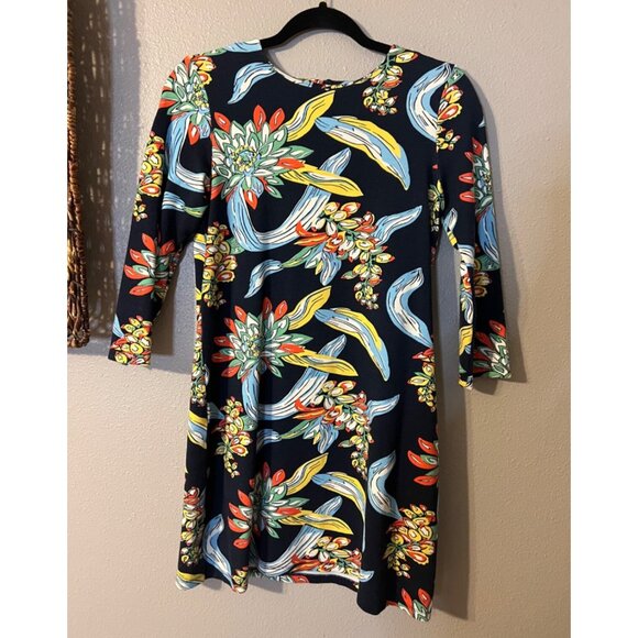 Draper James Dress S Small Stretch Vibrant Florals Career Church 3/4 Long Sleeve - Picture 7 of 8